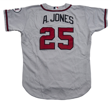 2001 Andruw Jones Game Used Atlanta Braves Road Jersey (MEARS)